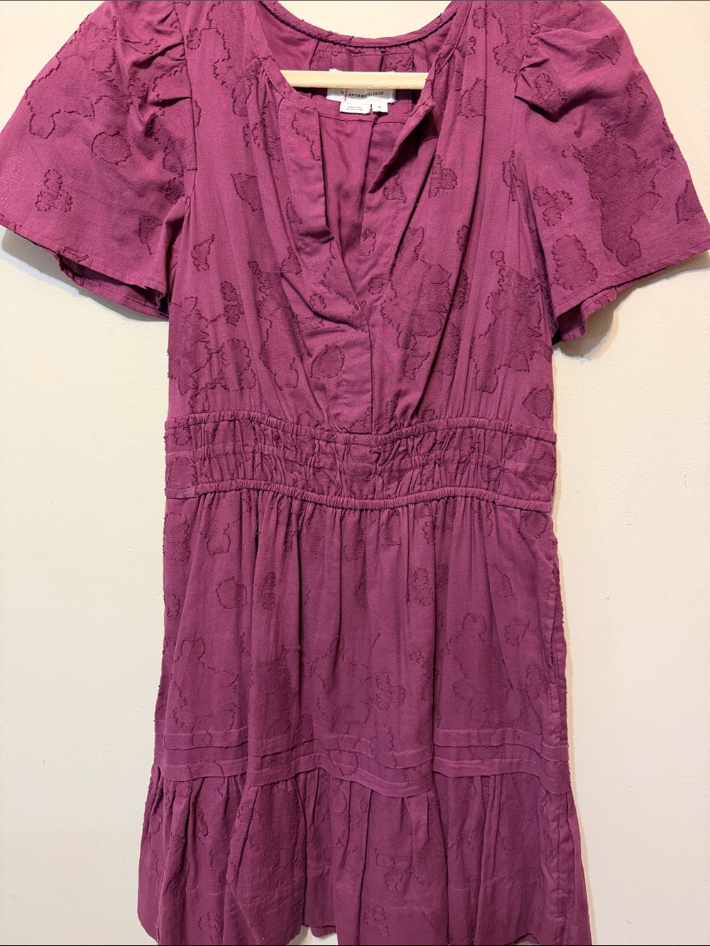 Anthropologie Somerset Textured V‑Neck Mini Dress 2348